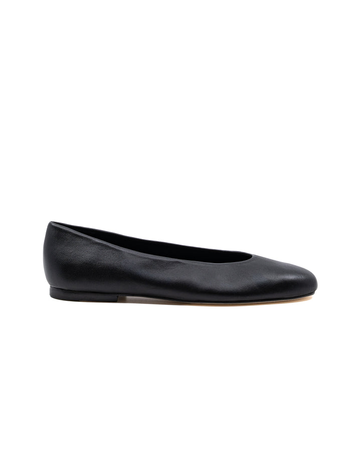 Dalia Black Leather Ballerina