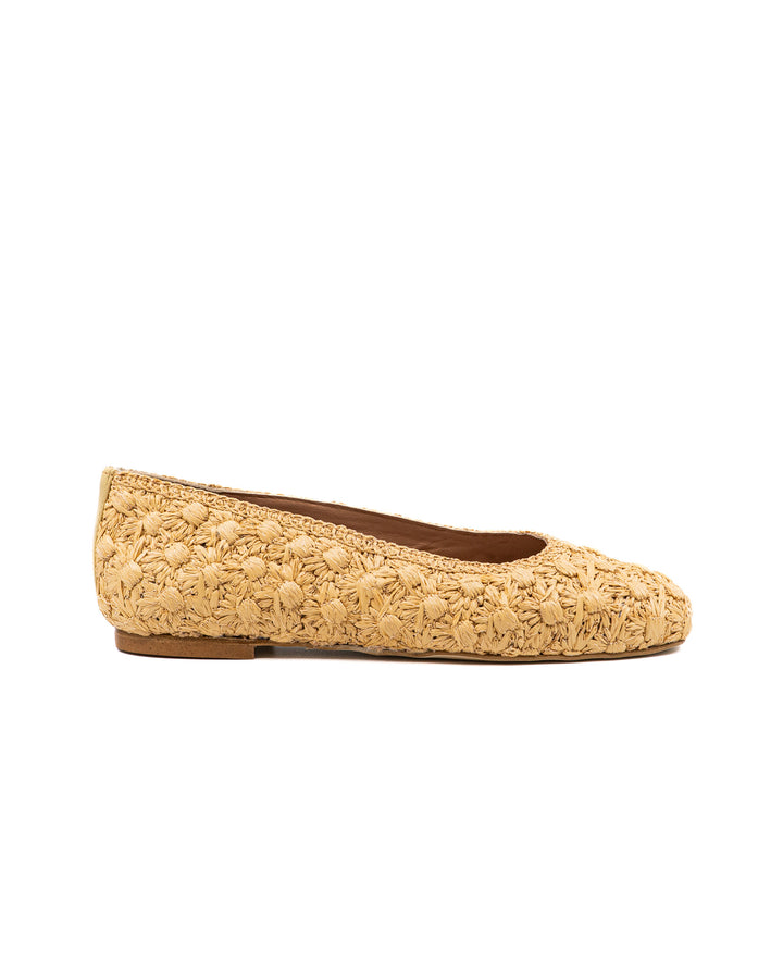 Dalia Flower Raffia Ballerina