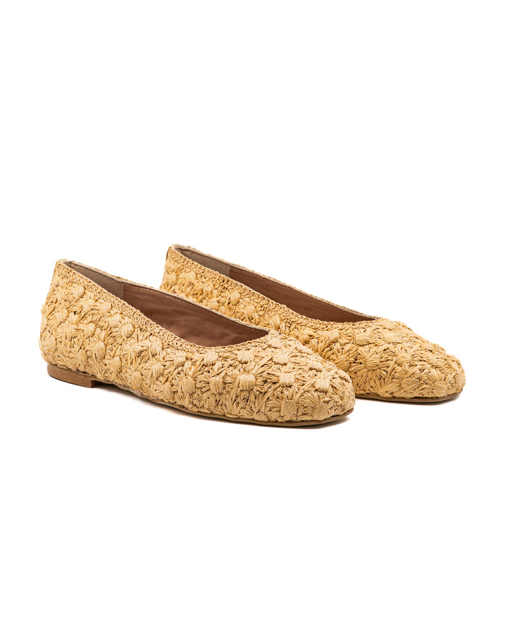 Dalia Flower Raffia Ballerina