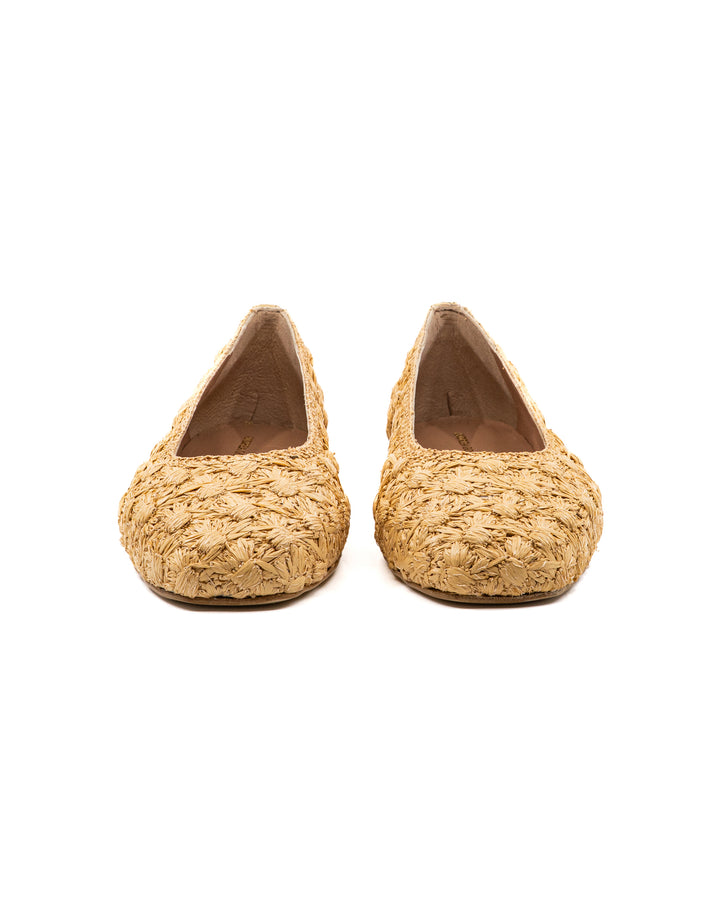 Dalia Flower Raffia Ballerina