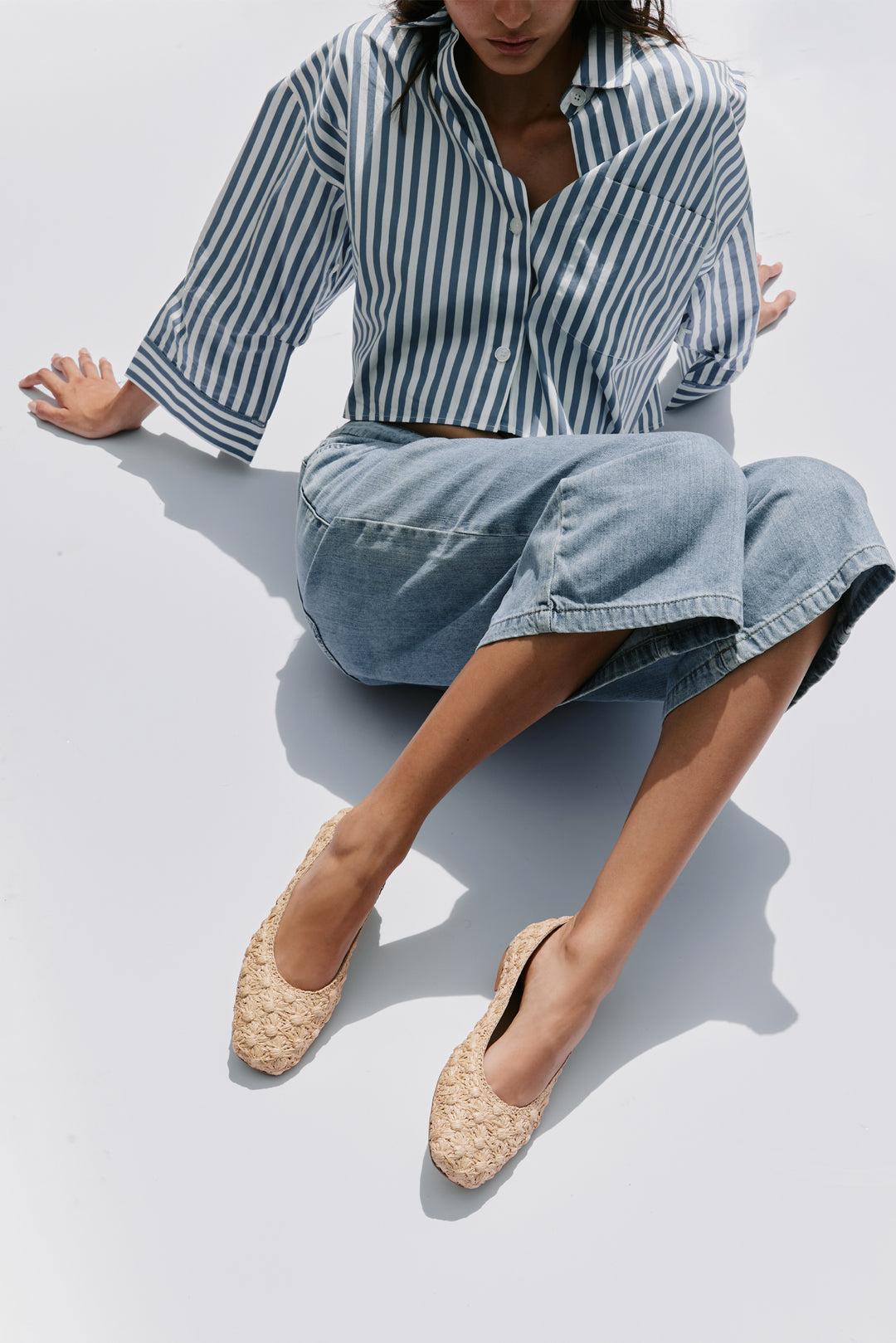 Dalia Flower Raffia Ballerina