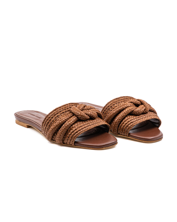 Denise Brown Raffia Slide