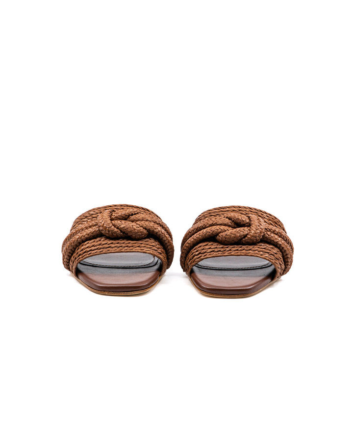 Denise Brown Raffia Slide