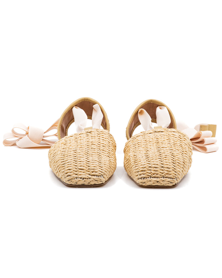 Desi Natural Raffia Flat