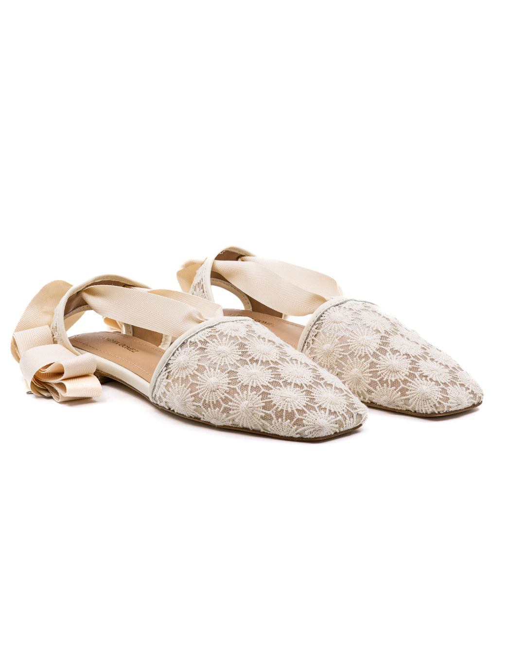 Desi White Lace Flat