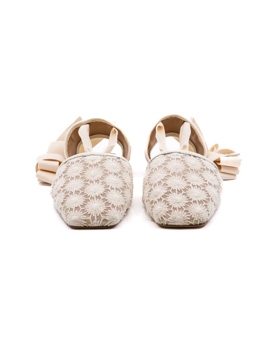 Desi White Lace Flat