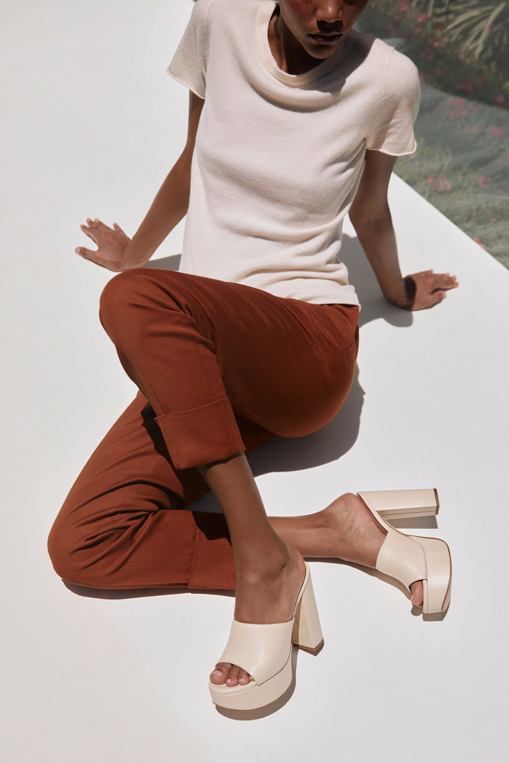 Fabiola Off White Leather Platform