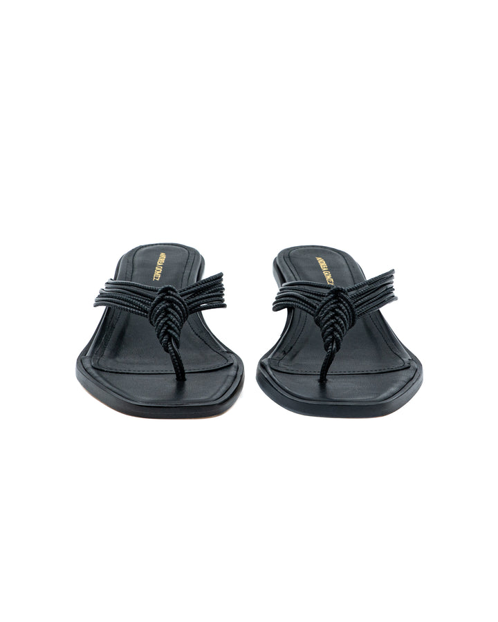 Fern Black Leather Sandal