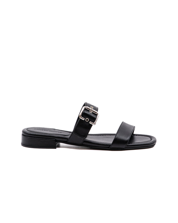 Frida Black Leather Sandal