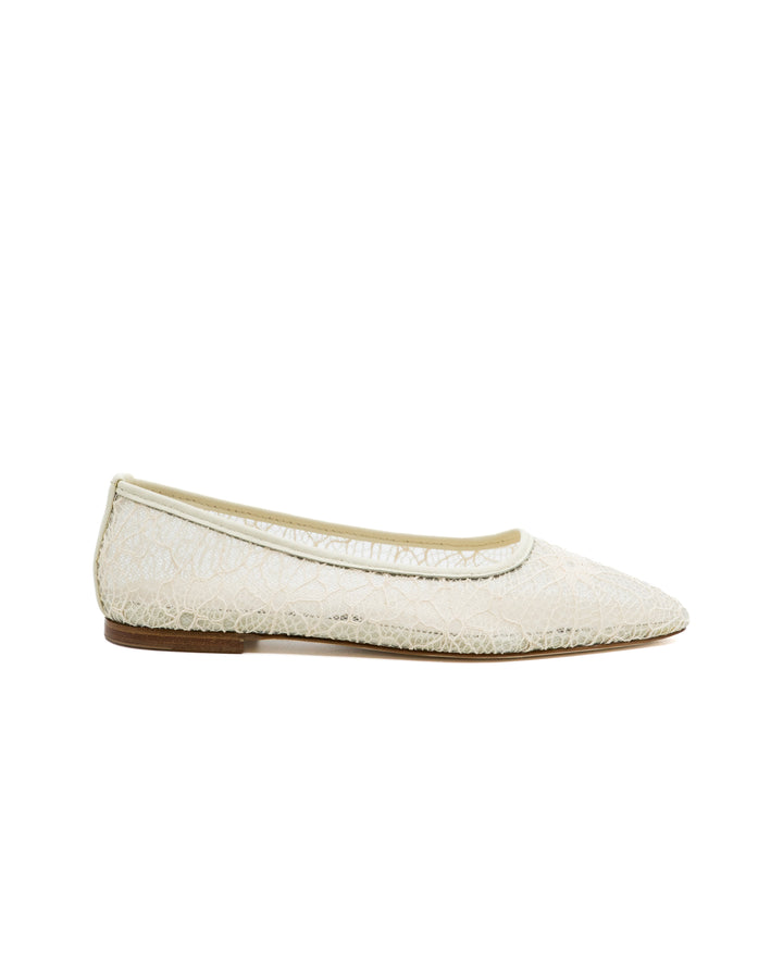 Gia Off White Lace Ballerina