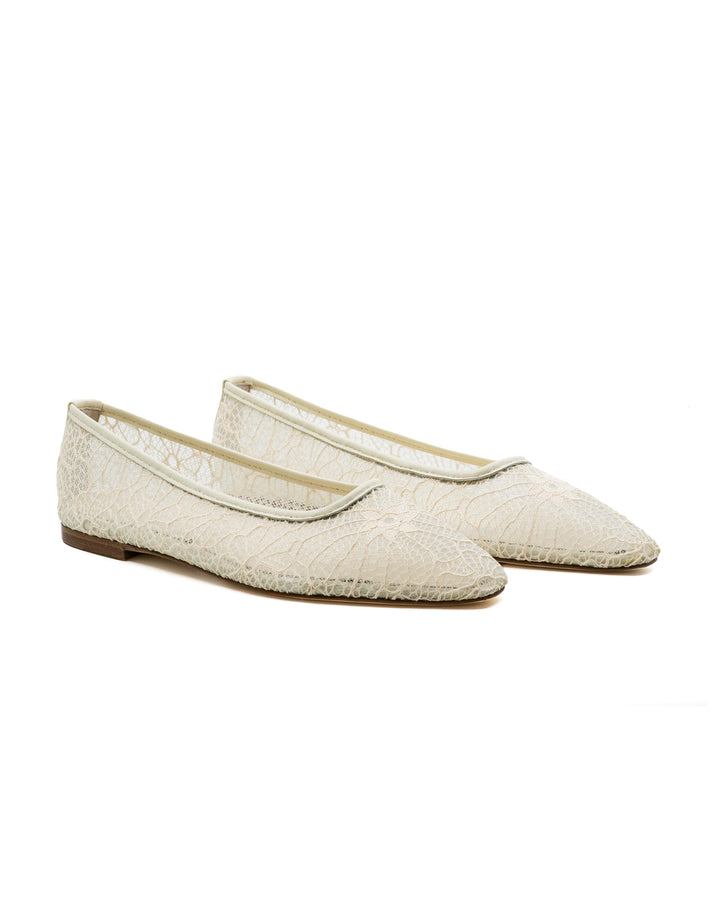 Gia Off White Lace Ballerina