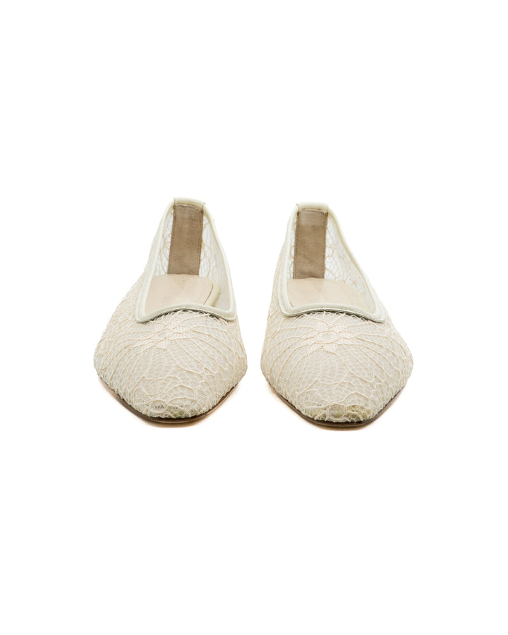 Gia Off White Lace Ballerina
