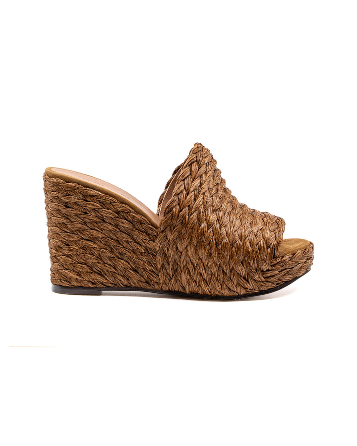 Gloria Brown Raffia Sandal
