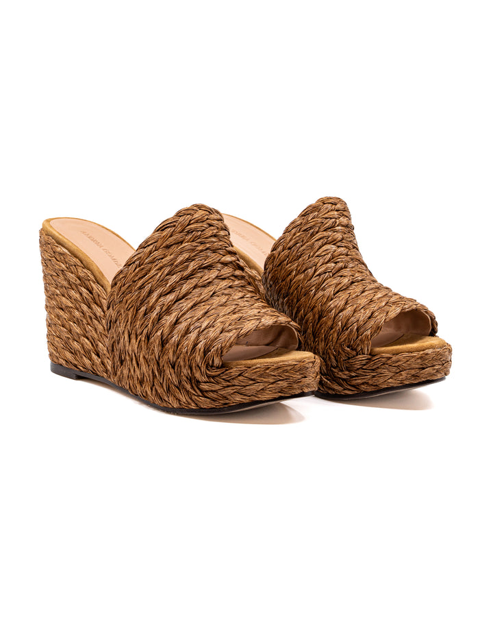 Gloria Brown Raffia Sandal