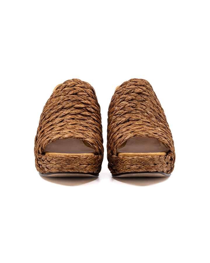 Gloria Brown Raffia Sandal