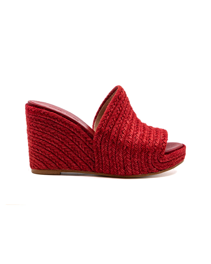 Gloria Red Raffia Sandal