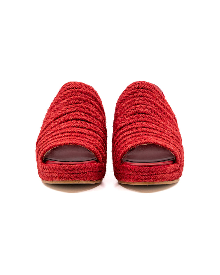 Gloria Red Raffia Sandal
