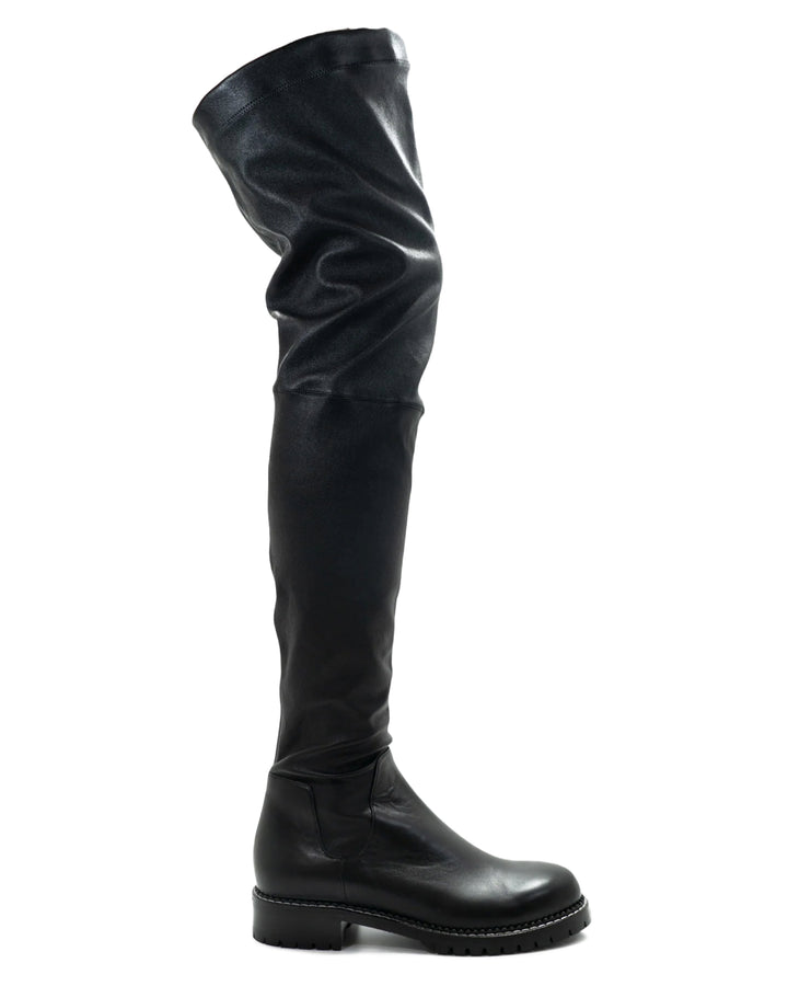 Heather Black Elasticized Nappa Boot