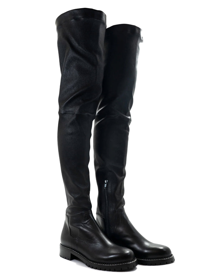 Heather Black Elasticized Nappa Boot