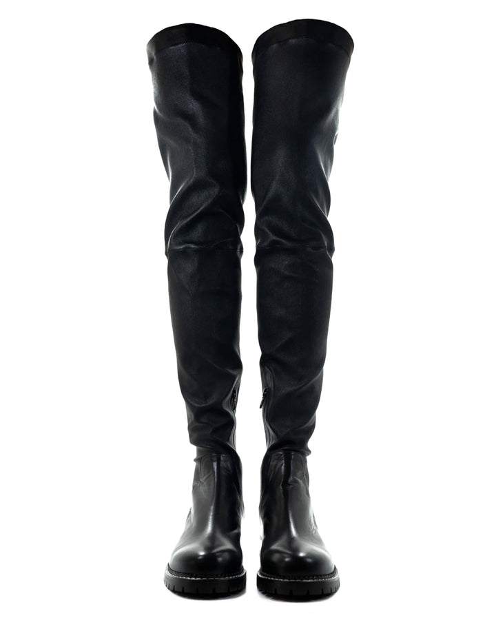 Heather Black Elasticized Nappa Boot