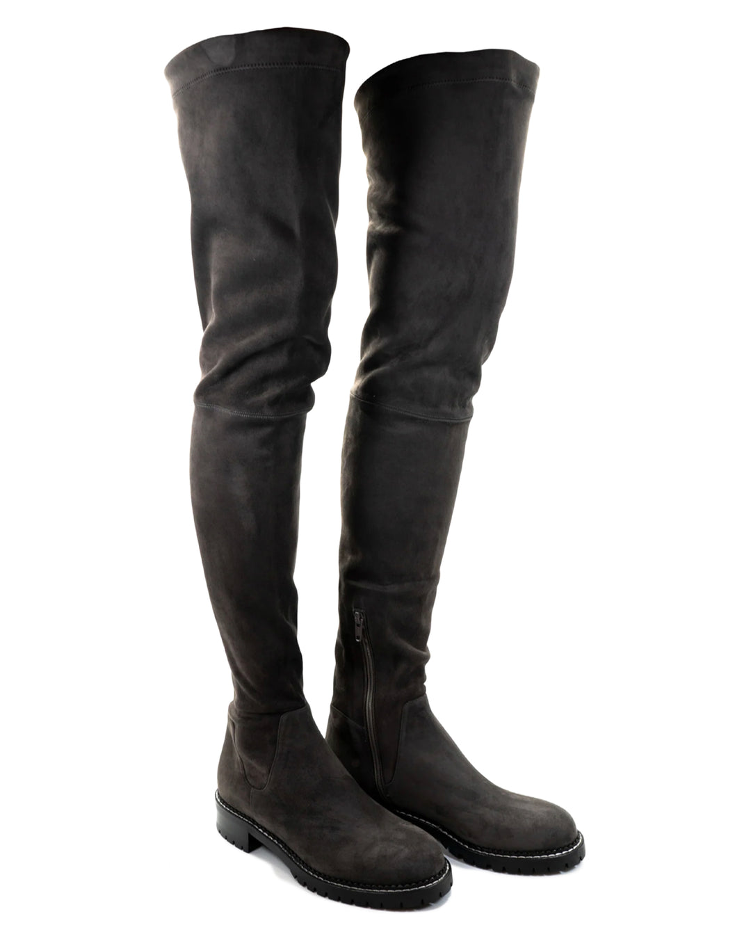 Heather Grey Elasticized Suede Boot