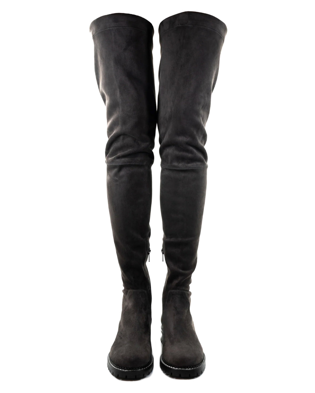 Heather Grey Elasticized Suede Boot