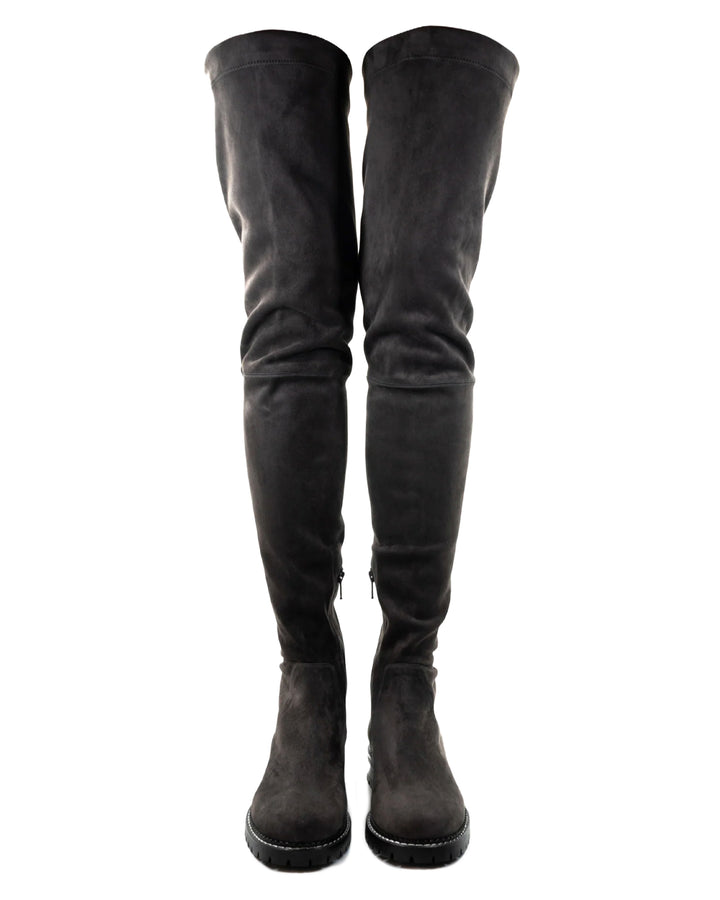 Heather Grey Elasticized Suede Boot