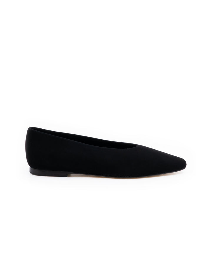 Luma Black Suede Ballerina
