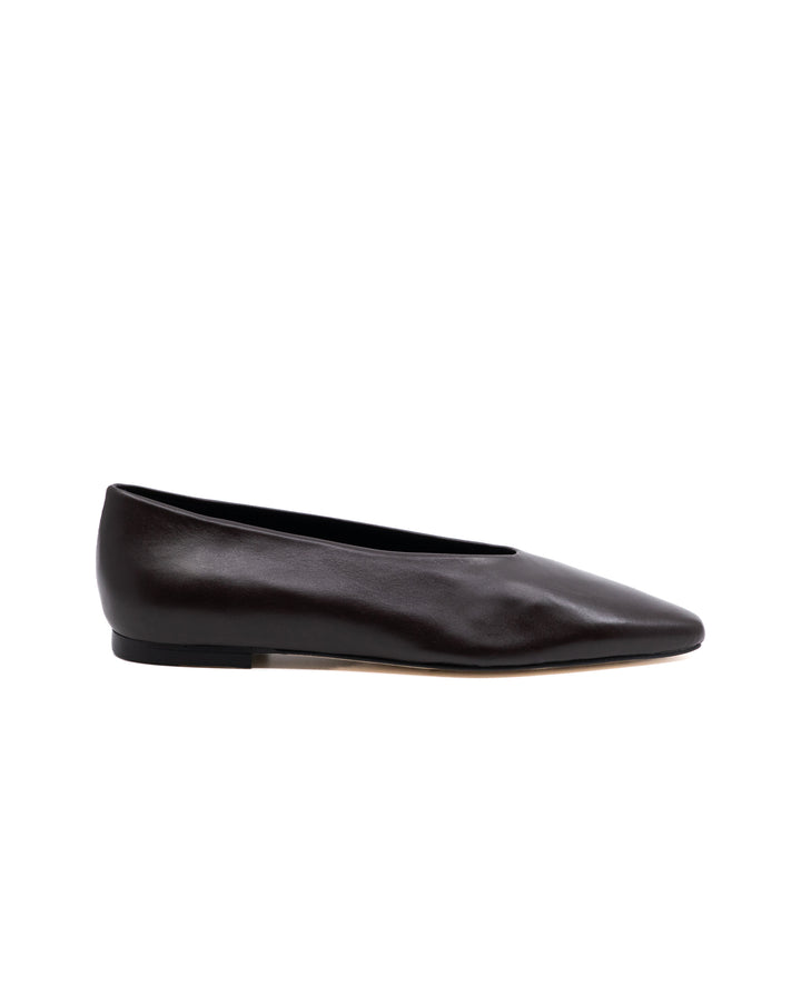 Luma Chocolate Leather Ballerina