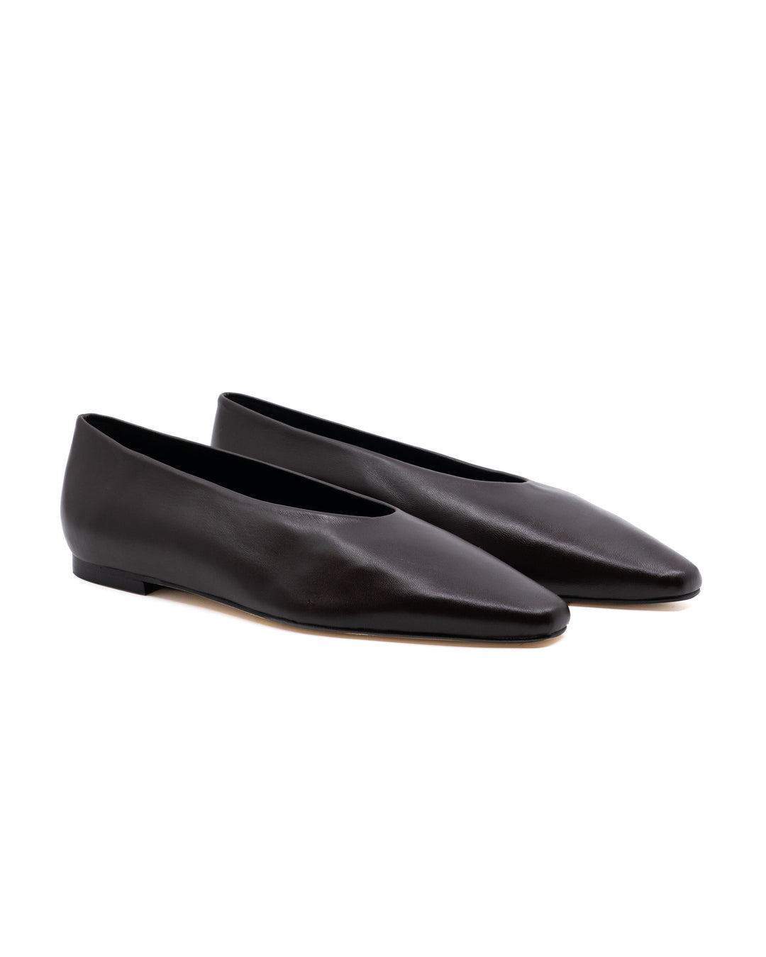Luma Chocolate Leather Ballerina