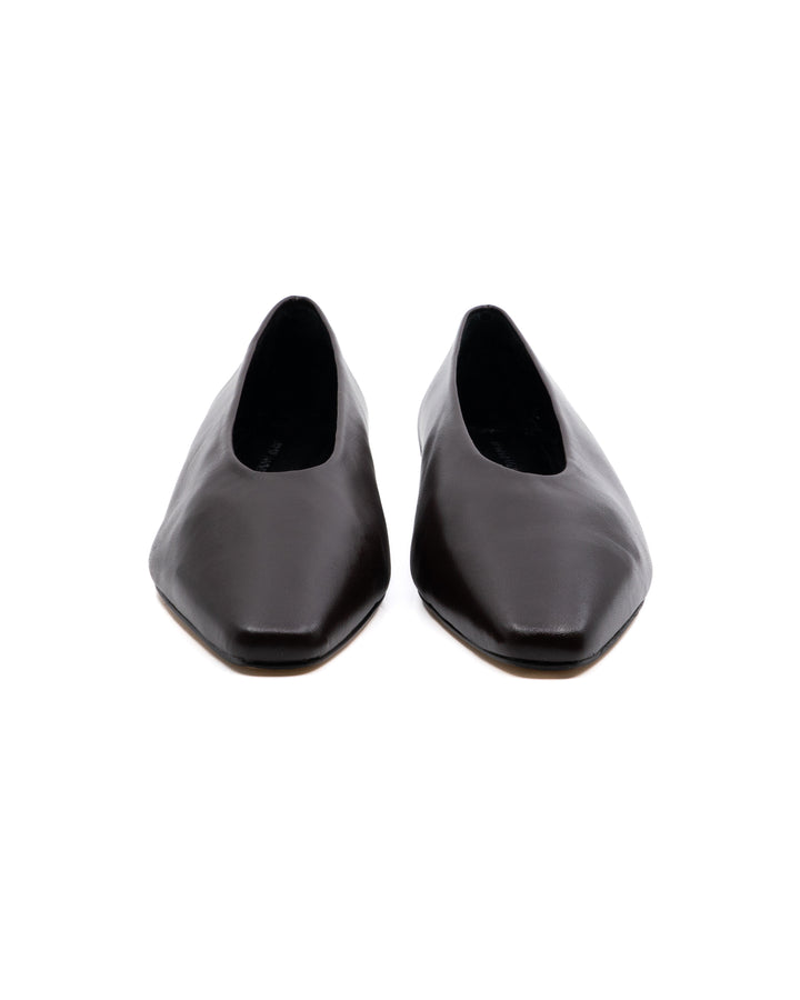 Luma Chocolate Leather Ballerina