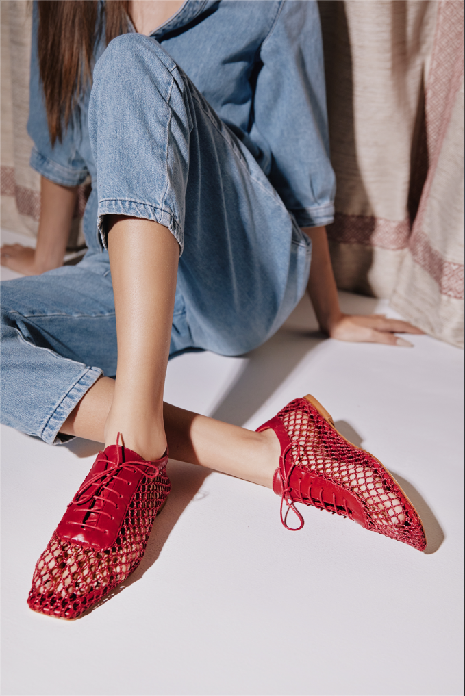 Antonia Red Mesh