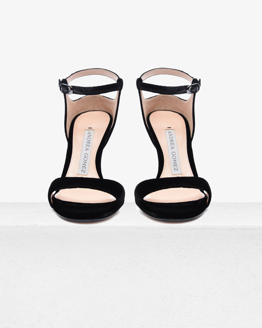 Farrah Black Velvet Sandal