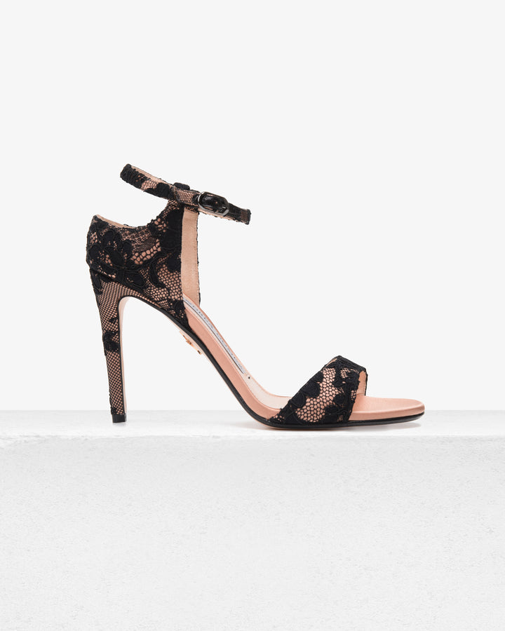 Farrah Black Lace Sandal